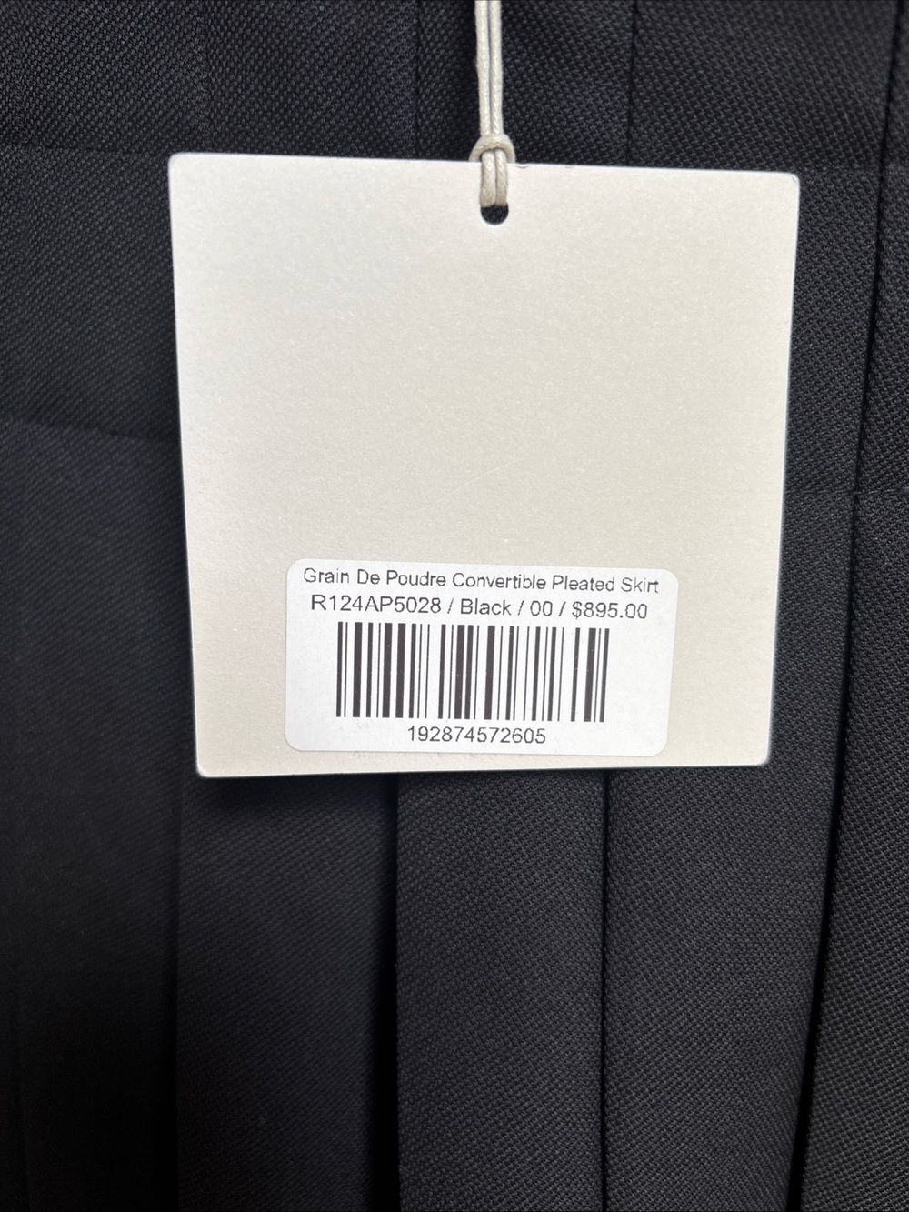 NWT Tibi Grain De Poudre Convertible Pleated Skirt Black Size 00 - Picture 6 of 15